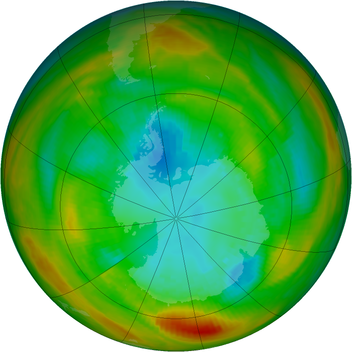 Antarctic ozone map for 29 August 1979